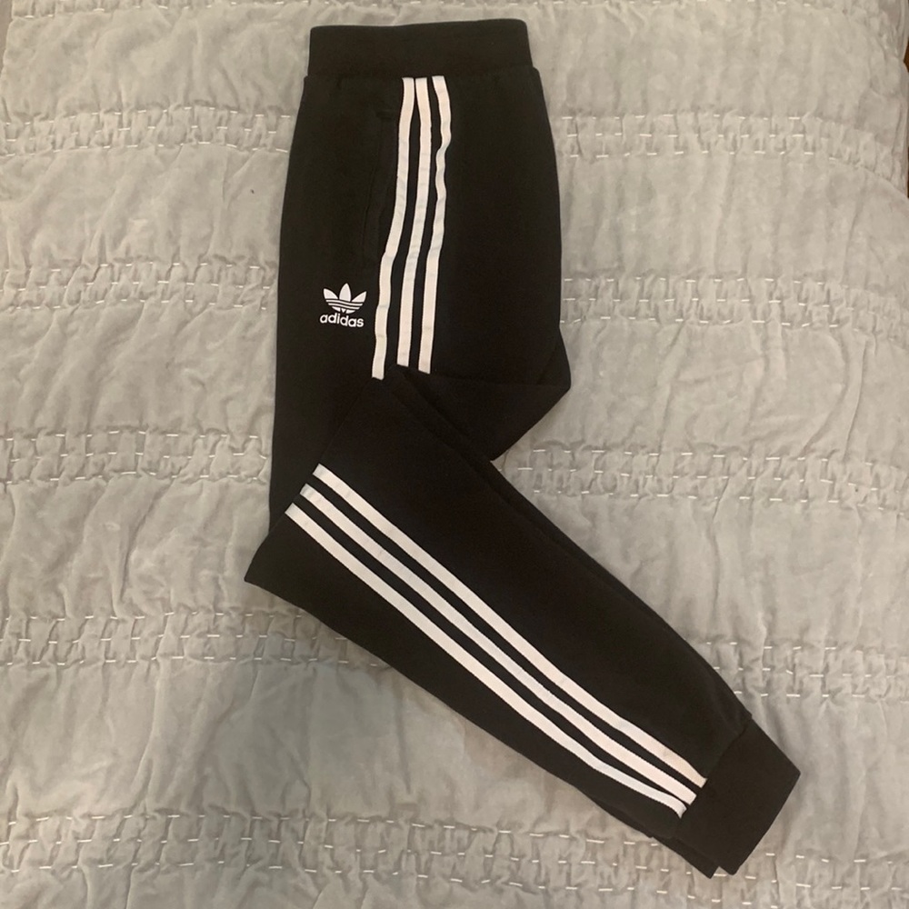 Adidas Originals long track pants black Youth size Large L pristine